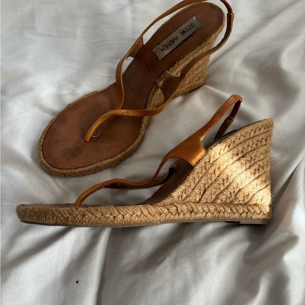 Steve Madden Brown Espadrille Wedges